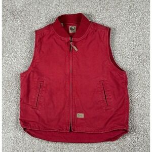 Berne Workwear Vest Mens Large Red Sherpa Lined Canvas Utility Outdoor Warm